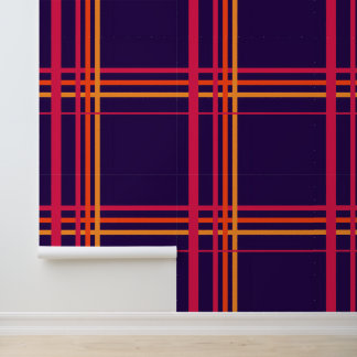 Midnight Neon Plaid Tartan Wallpaper