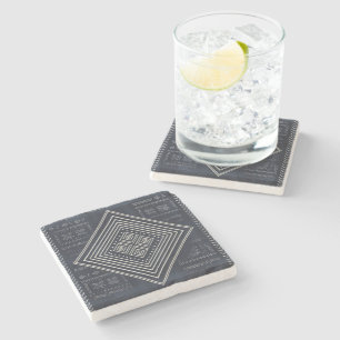 Midnight Nomad Diamond – Indigo Mudcloth Art Stone Coaster