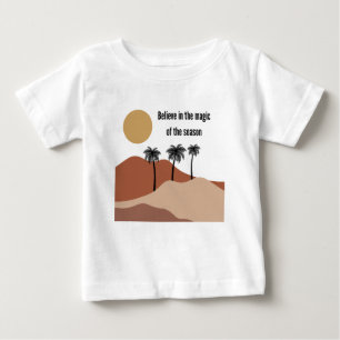 Midnight Oasis: Minimal Desert Moon Landscape Baby T-Shirt