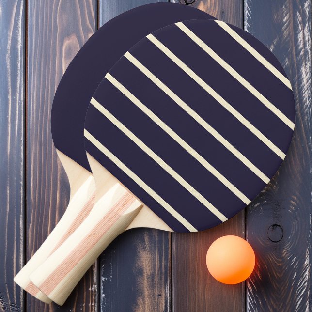 Midnight Ocean Striped and Solid  Ping Pong Paddle (Creator Uploaded)