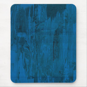 Midnight Ocean Waves Abstract Deep Blue Mouse Pad