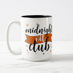 Midnight Oil Club, Spooky Season Skull & Stars Two-Tone Coffee Mug