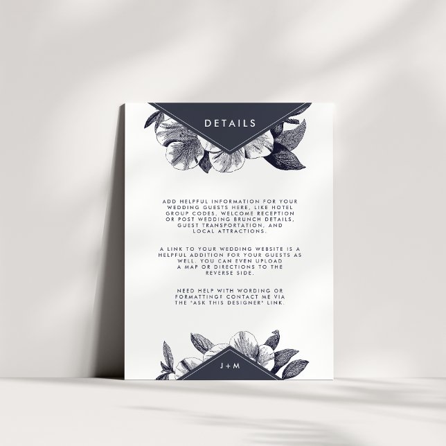 Midnight Orchid Wedding Guest Details Enclosure Card (Creator Uploaded)