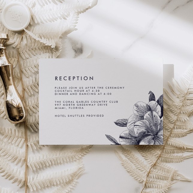 Midnight Orchid Wedding Reception Card (Creator Uploaded)