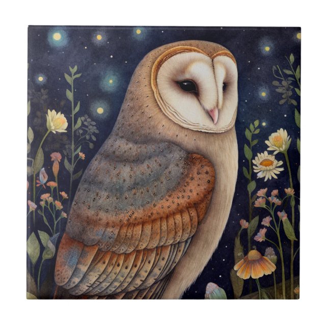 Midnight Owl Decorative Tile (Front)