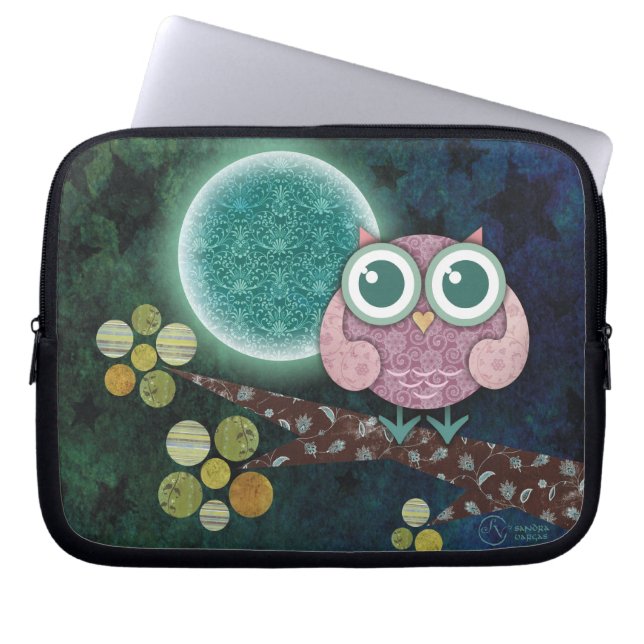 Midnight Owl Laptop Sleeve (Front)