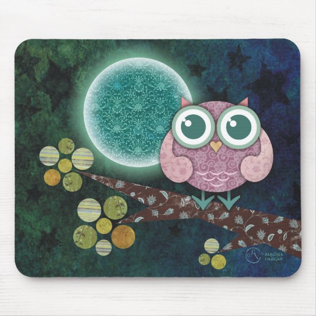 Midnight Owl Mouse Pad (Front)