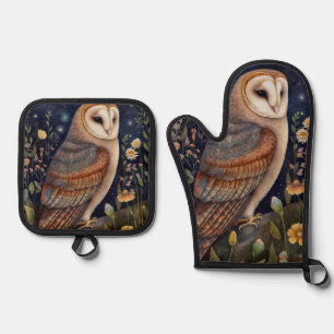 Midnight Owl   Oven Mitt & Pot Holder Set