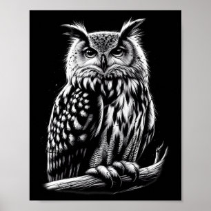 Midnight Owl Silent Watcher Of The Night Wise Eyes Poster