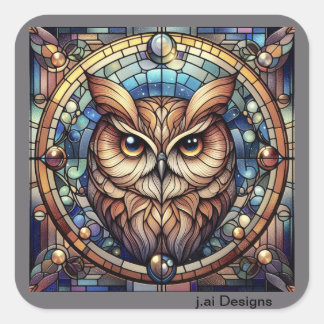 Midnight Owl Square Sticker