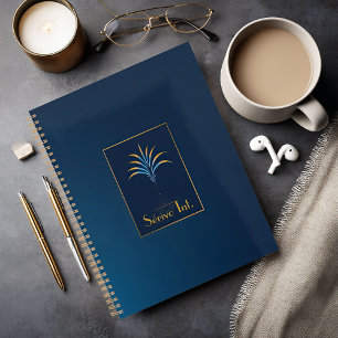 Midnight Palm Collection Luxury Navy Blue Notebook