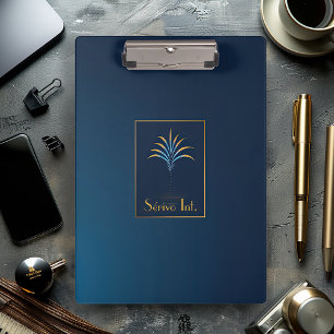 Midnight Palm Collection Navy Blue  Clipboard