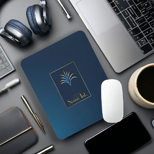 Midnight Palm Collection Navy Blue  Mouse Pad