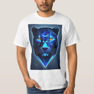 "Midnight Panther: Geometric Vector Design T-Shirt