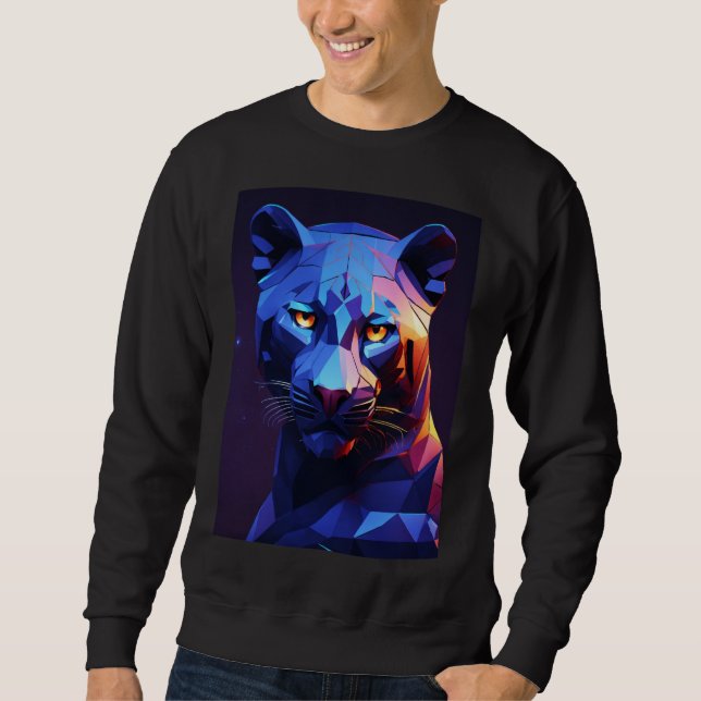  "Midnight Panther: Vector Geometric Art" Sweatshirt (Front)