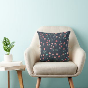 Midnight Pastel Meadow Cushion
