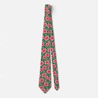 Midnight Peachy Hibiscus Tie
