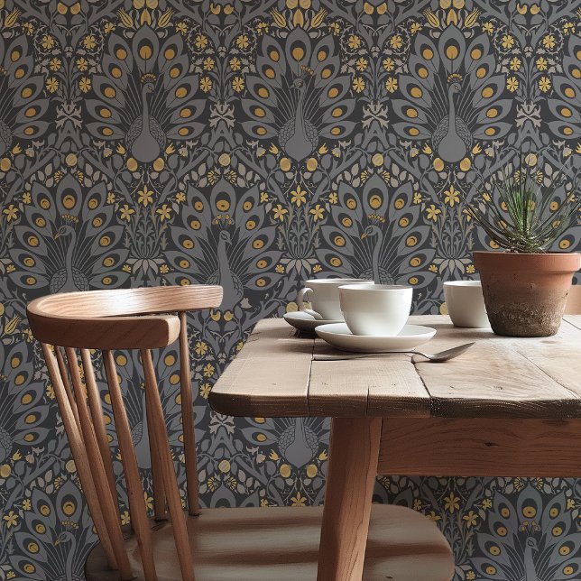 Midnight Peacocks Art Nouveau Wallpaper (Creator Uploaded)