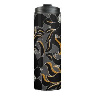 Midnight Petals – Elegant Floral Pattern Thermal Tumbler
