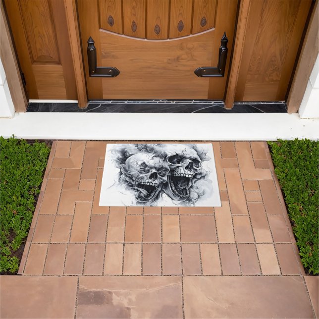 Midnight Phantom Skull Doormat (Outdoor)