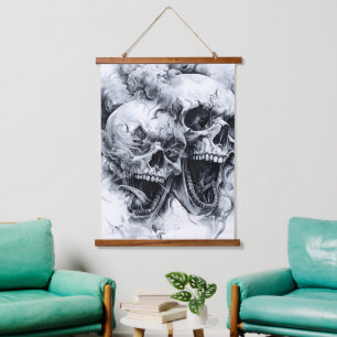 Midnight Phantom Skull Hanging Tapestry