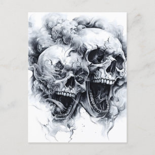 Midnight Phantom Skull Holiday Postcard
