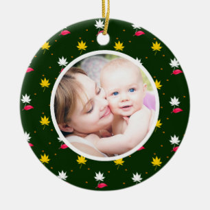 Midnight Poetry Christmas Personalised Photo Ceramic Ornament