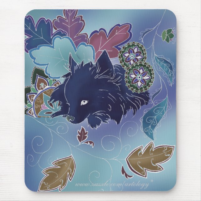 Midnight Pomeranian Mousepad (Front)