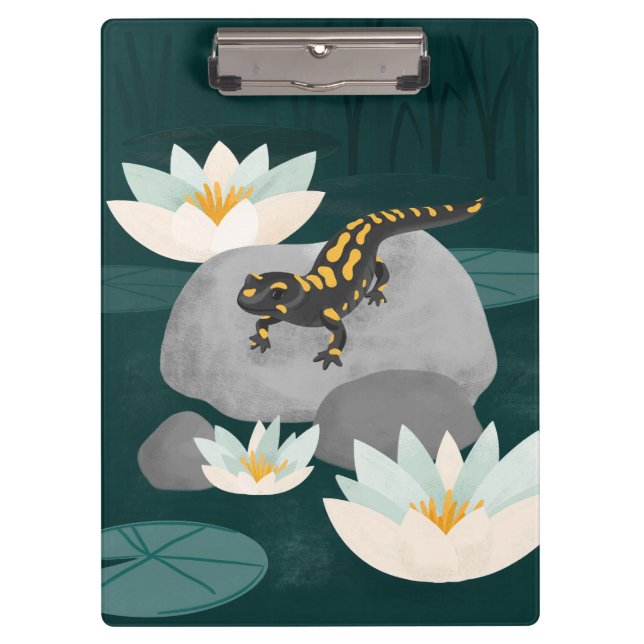 Midnight Pond Fire Salamander Clipboard (Front)
