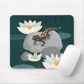 Midnight Pond Fire Salamander Mouse Pad