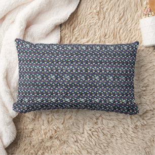 Midnight Prism Weave Abstract Geometric Pattern Lumbar Cushion