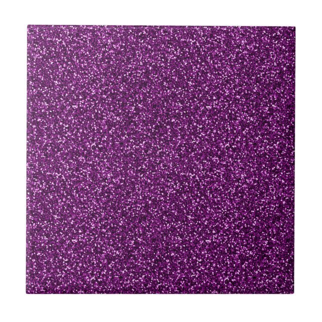 Midnight Purple Glitter Ceramic Tile (Front)