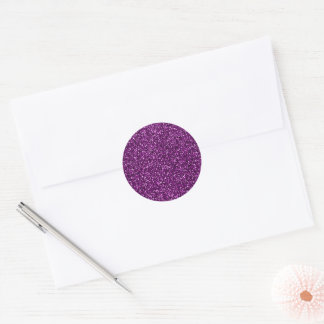 Midnight Purple Glitter Classic Round Sticker