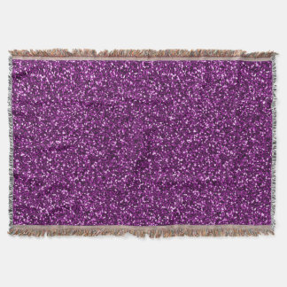 Midnight Purple Glitter Throw Blanket