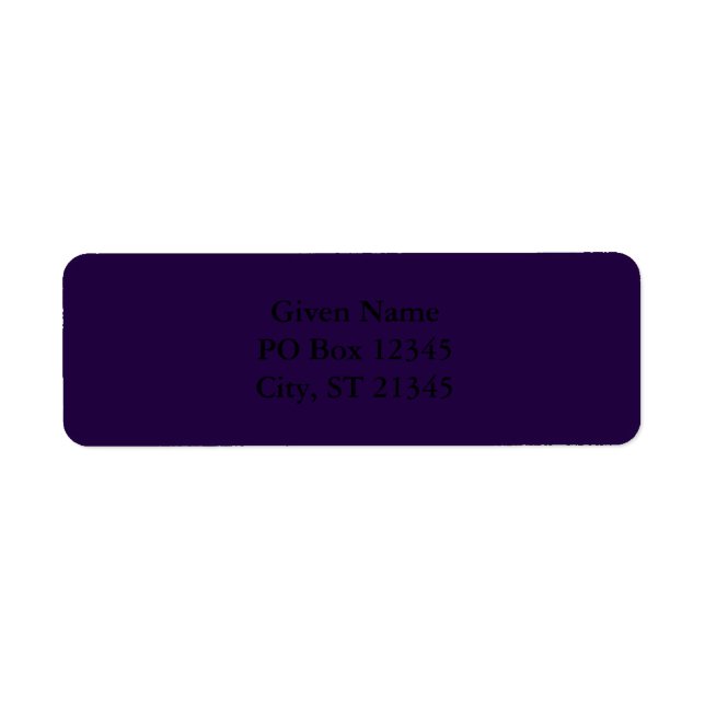 Midnight Purple Return Address Label (Front)