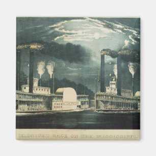 Midnight Race on the Mississippi, 1875 Magnet