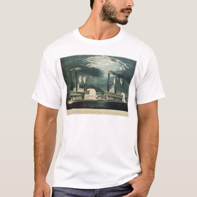 Midnight Race on the Mississippi, 1875 T-Shirt (Front)
