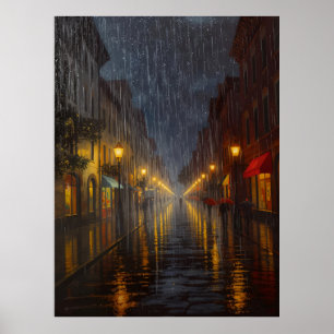 Midnight Rain in the City  Poster