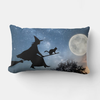 Midnight Ride, The Witch and Her Familiar Lumbar Cushion