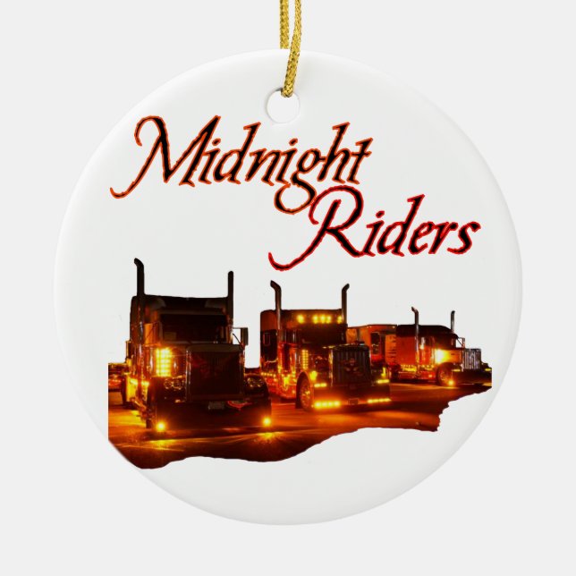 Midnight Riders Ceramic Tree Decoration (Front)