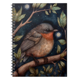 Midnight Robin Spiral Photo Notebook