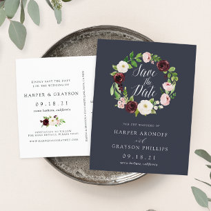 Midnight Romance Save the Date Announcement Postcard