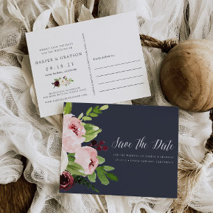 Midnight Romance Save the Date Announcement Postcard