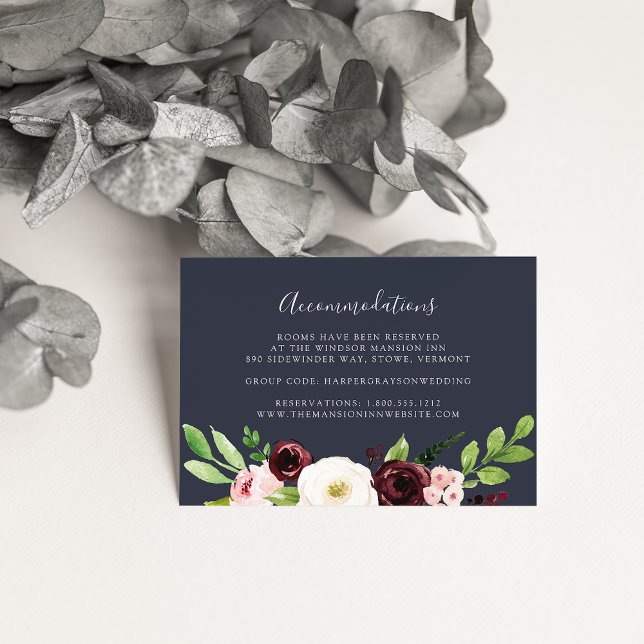 Midnight Romance Wedding Hotel Accommodation Cards (Creator Uploaded)