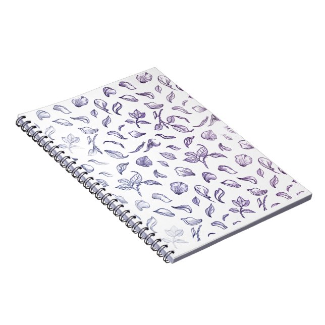 Midnight Rose Petals: Modern Line Art Notebook (Right Side)