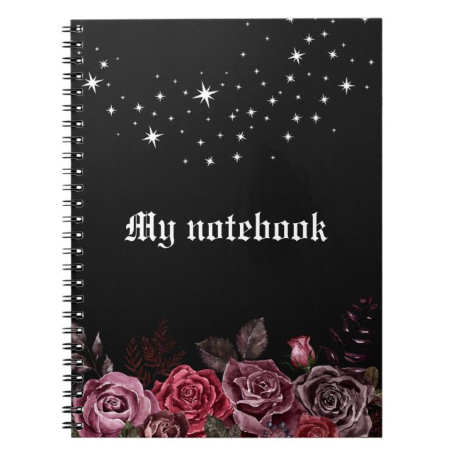 Midnight Roses Notebook – Gothic Journal  (Front)