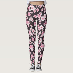 Midnight Sakura: A Cherry Blossom Symphony Leggings