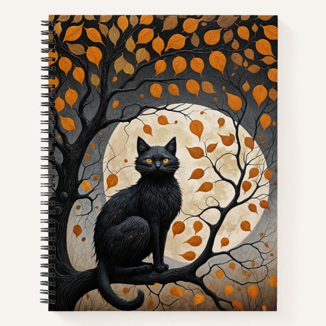 Midnight Sentinel Under the Harvest Moon Notebook (Front)