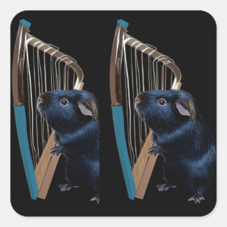 Midnight Serenade of the Abyssinian Square Sticker