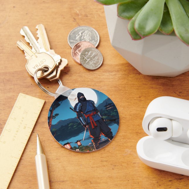 Midnight Shinobi: Moonlight Ninja Silhouette Premi Key Ring (Desk)